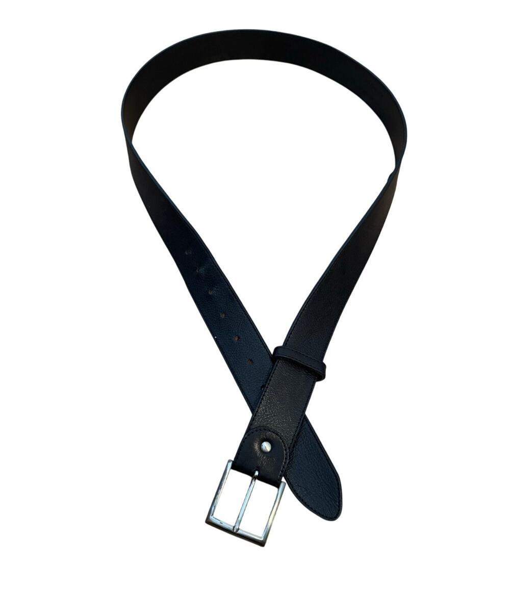 JUAN JO Black Leather Silver Buckle Belt